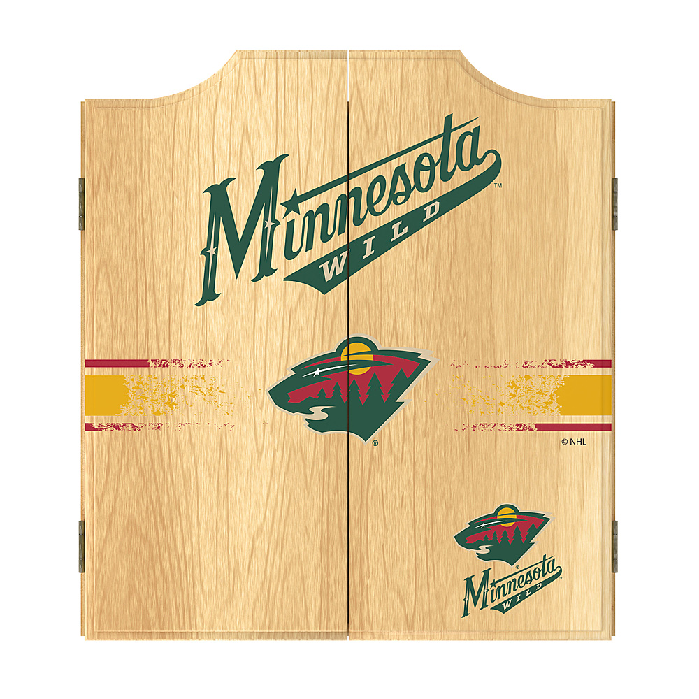 Minnesota Wild NHL  Dart Cabinet Set with Darts and Board - Red, Forest Green, Wheat