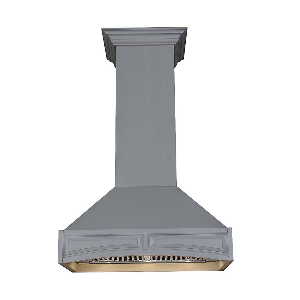 Angle View: ZLINE 30 in. Wooden Wall Mount Range Hood in Gray - Includes  Motor (321UU-30) - brown