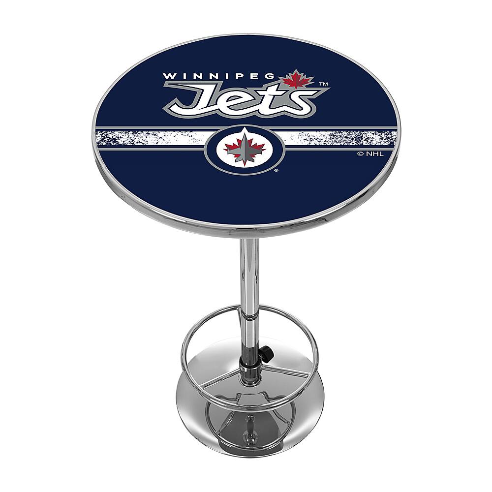 Best Buy Winnipeg Jets NHL Chrome Pub Table Polar Night Blue, Silver