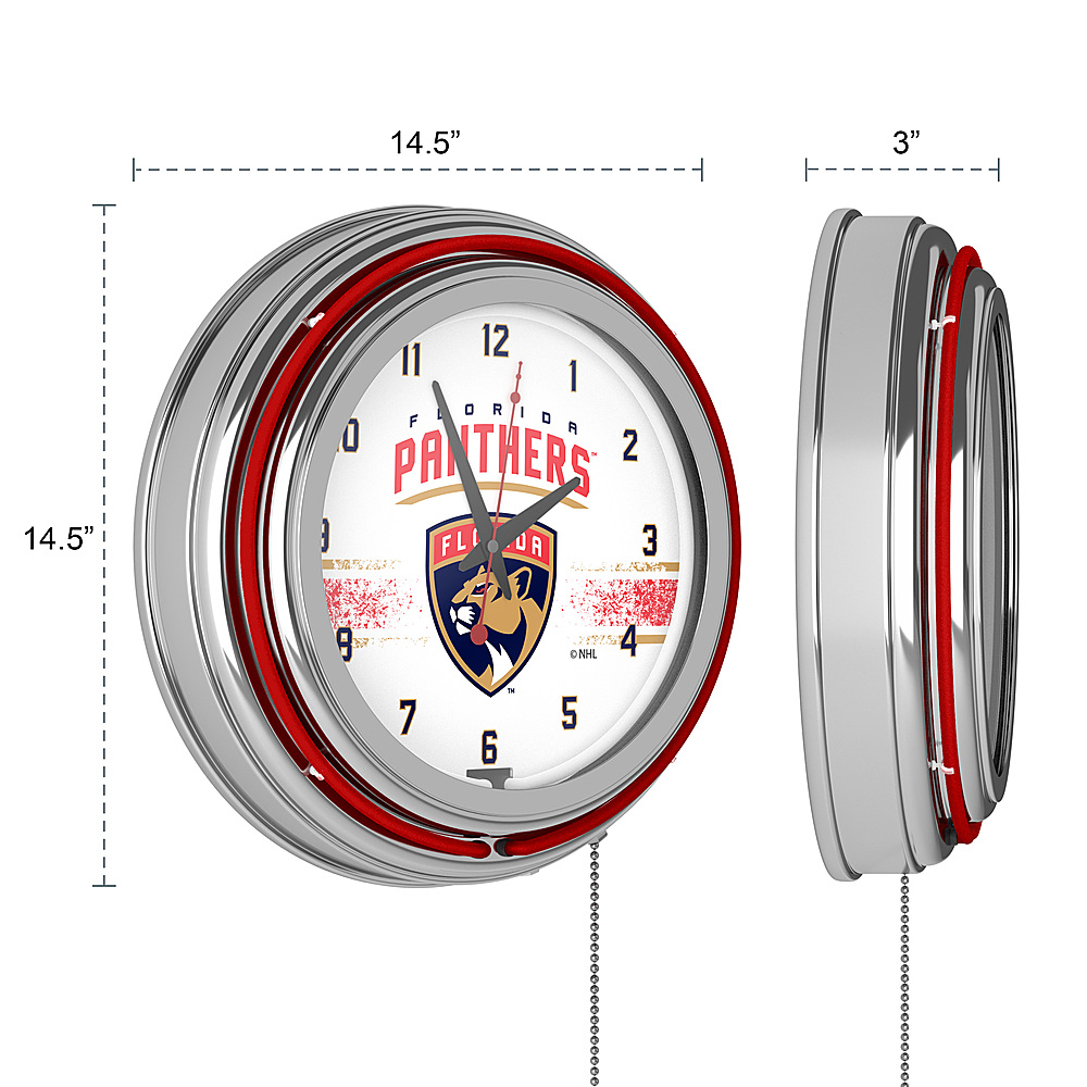 Best Buy: Florida Panthers NHL Chrome Double Ring Neon Clock Red, Navy ...