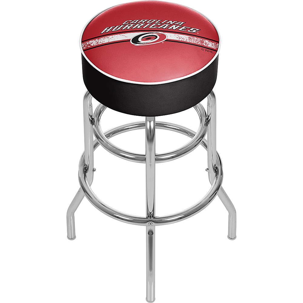 Carolina Hurricanes NHL Padded Swivel Bar Stool - Red, White, Silver, Black