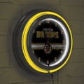 Alt View Zoom 16. Boston Bruins NHL Chrome Double Ring Neon Clock - Black, Gold, White.