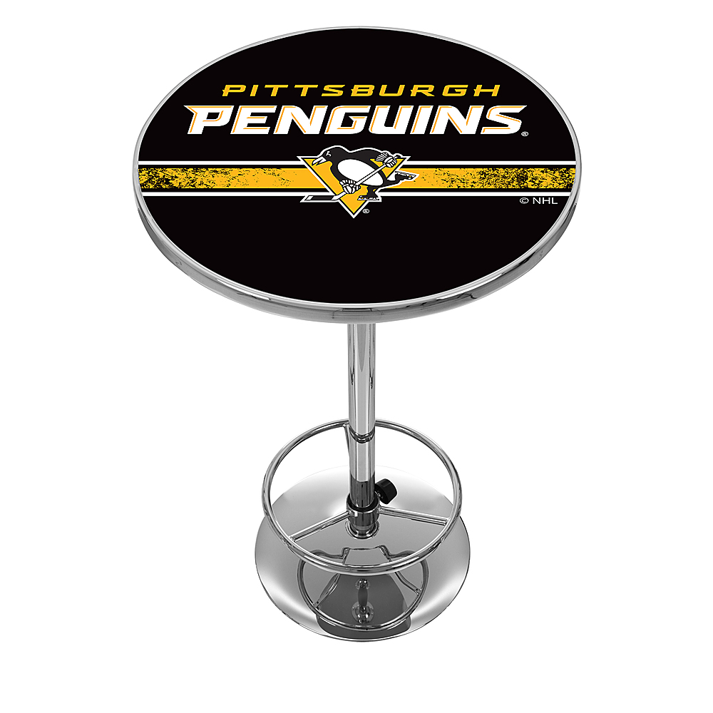 Pittsburgh Penguins NHL Chrome Pub Table - Black, Gold, White