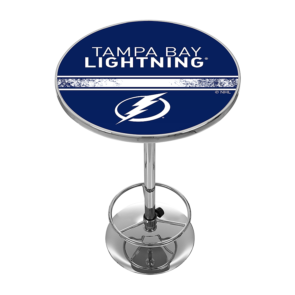 Tampa Bay Lightning NHL Chrome Pub Table - Blue, White, Silver