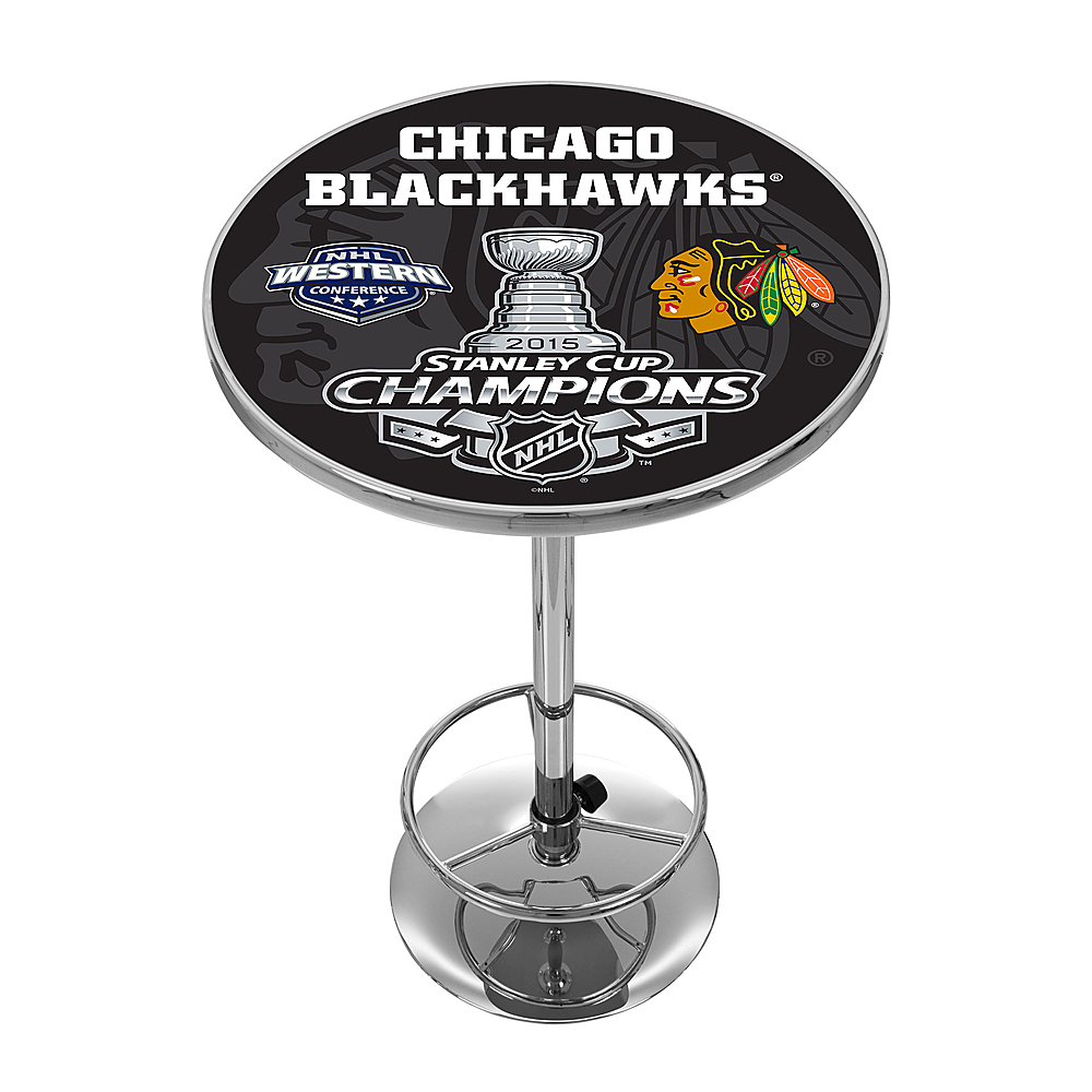 Chicago Blackhawks NHL 2015 Stanley Cup Champs Chrome Pub Table - Red, Black, White
