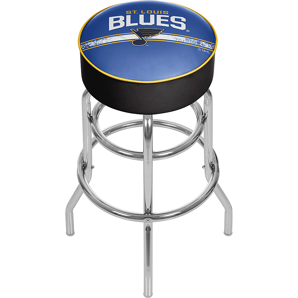 St. Louis Blues NHL Padded Swivel Bar Stool - Blue, Gold, White