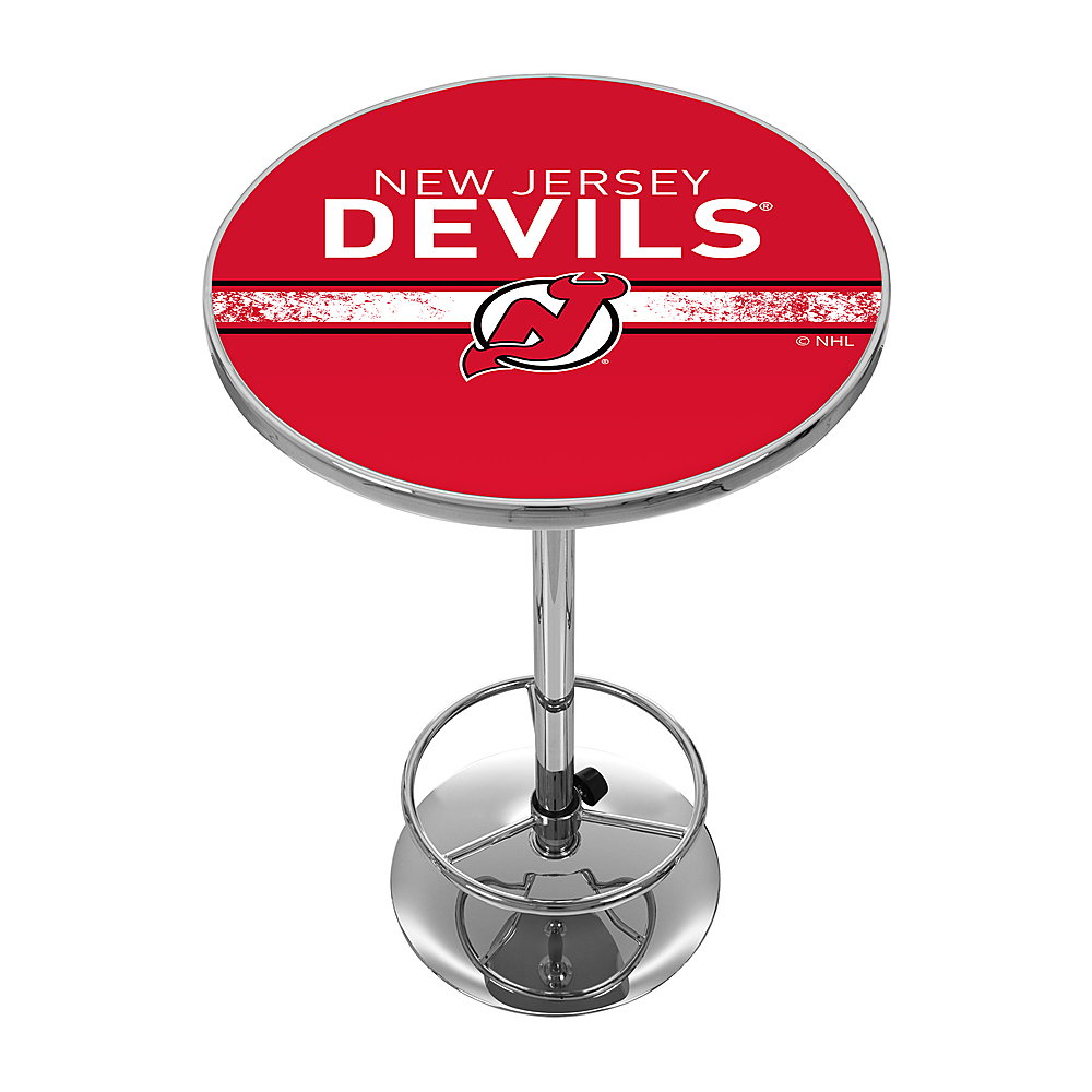 New Jersey Devils NHL Chrome Pub Table - Red, Black, White