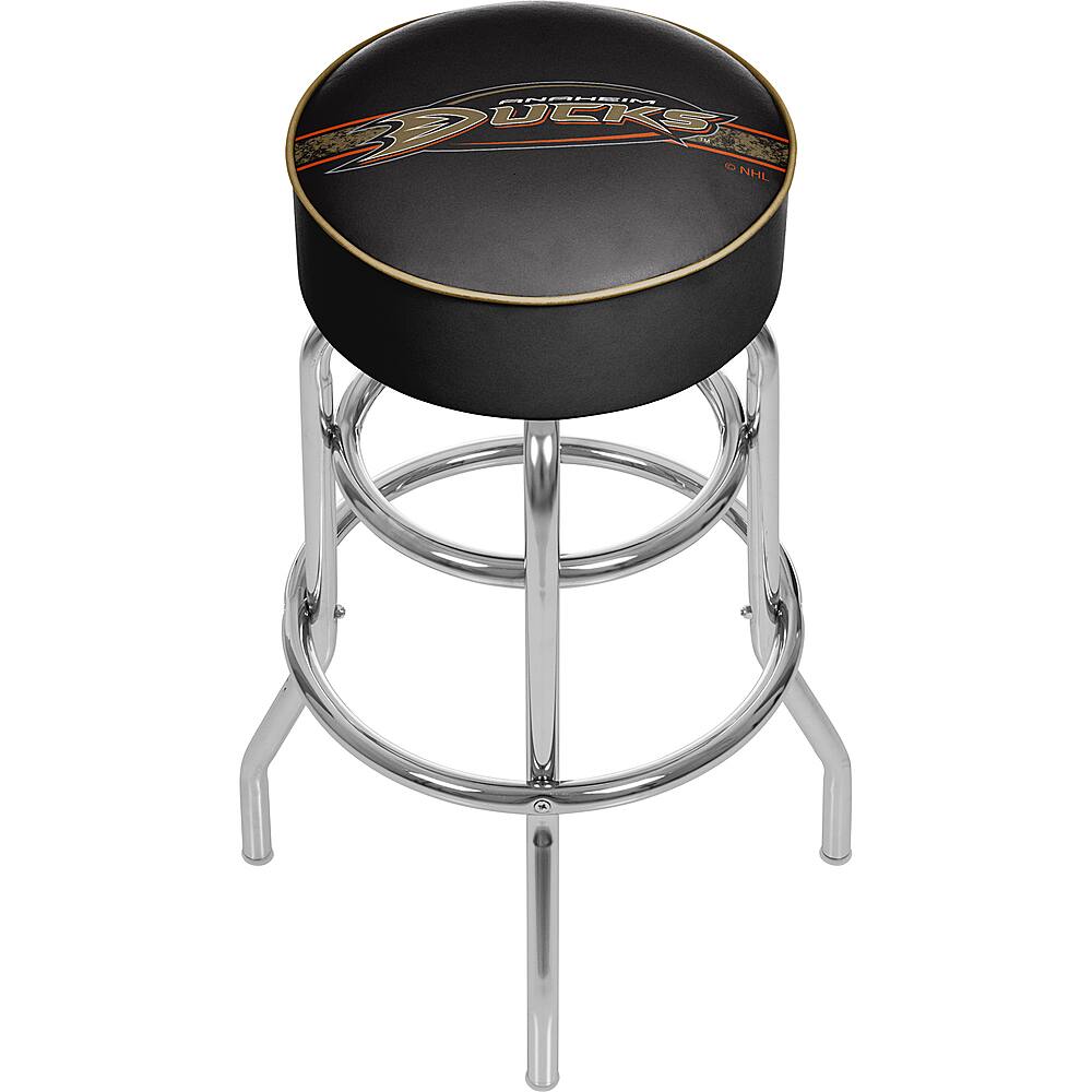 Alt View 11. NHL - Anaheim Ducks NHL Padded Swivel Bar Stool - Black, Orange, Gold.