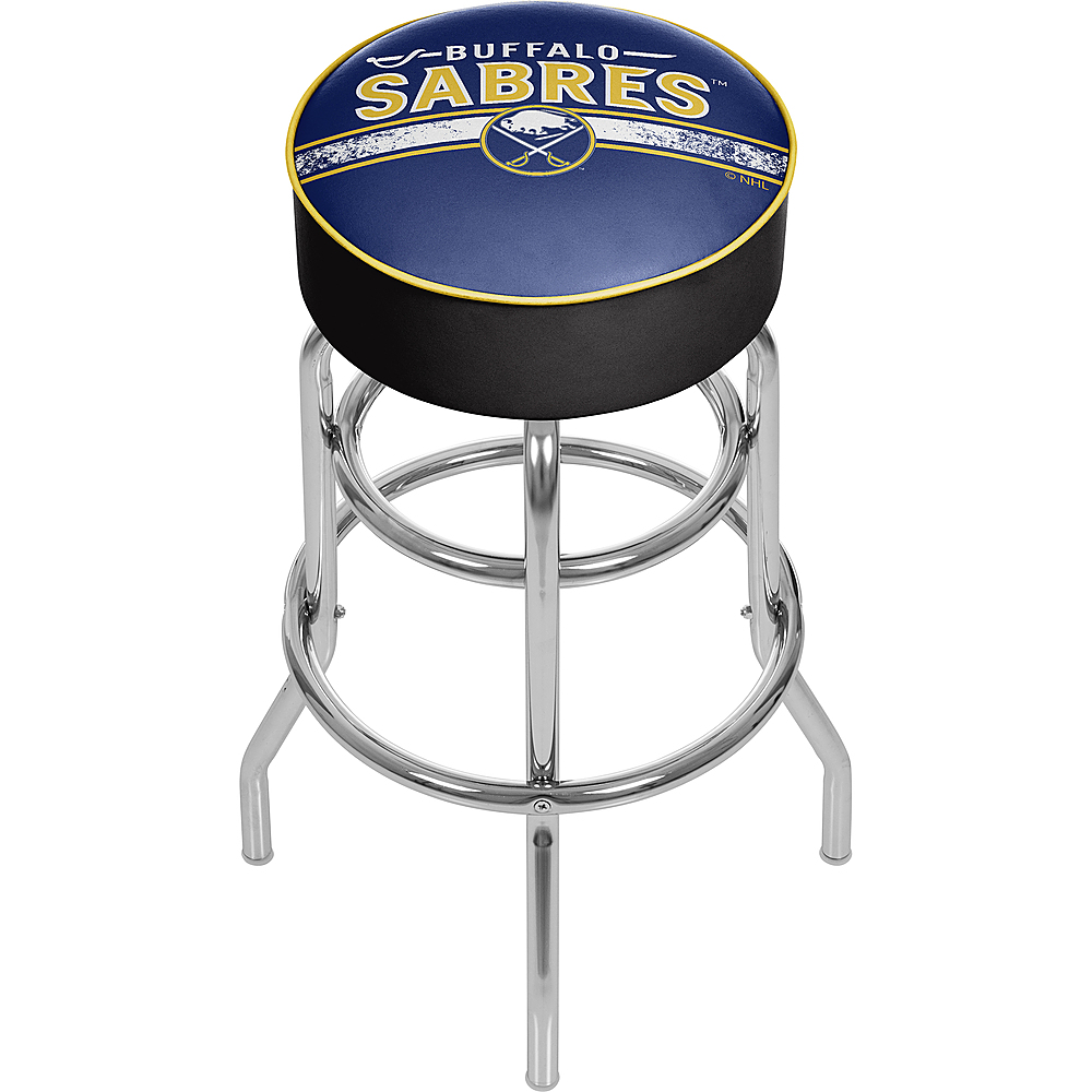 Buffalo Sabres NHL Padded Swivel Bar Stool - Blue, Gold, White