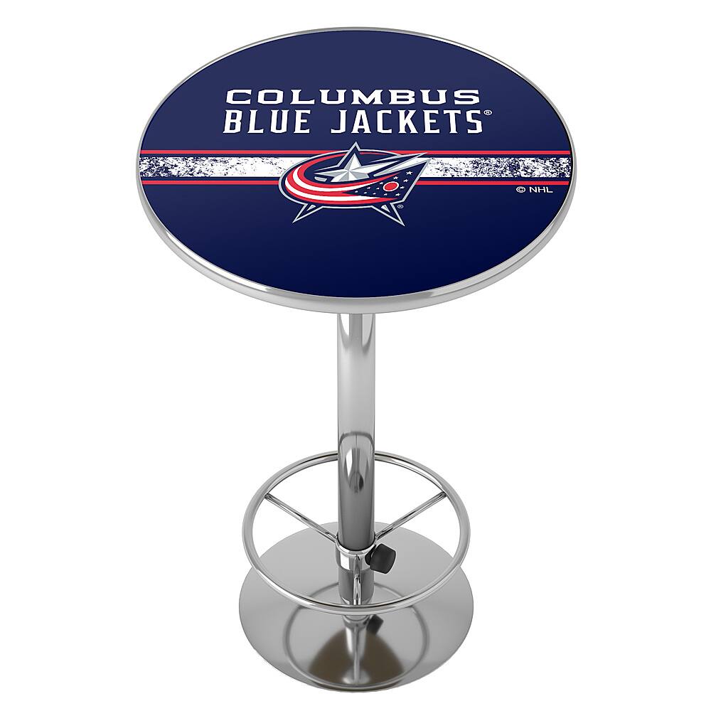 Columbus Blue Jackets NHL Chrome Pub Table - Blue, Red, Silver