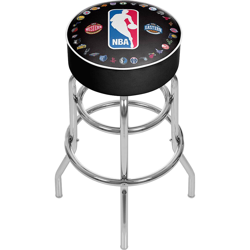 NBA All Teams Logo Padded Swivel Bar Stool - Black, Blue, Red