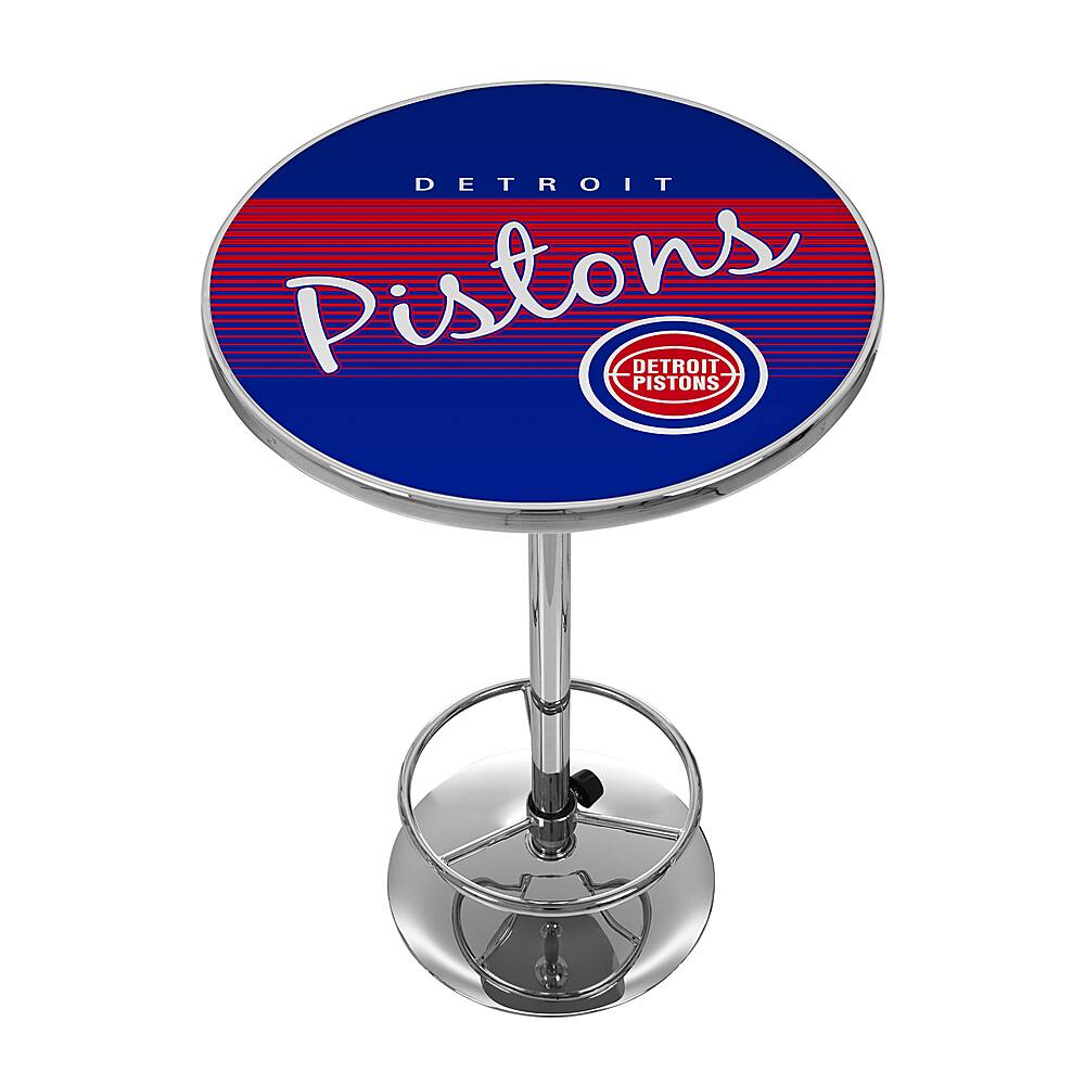 Detroit Pistons NBA Hardwood Classics Chrome Pub Table - Blue, Red, White