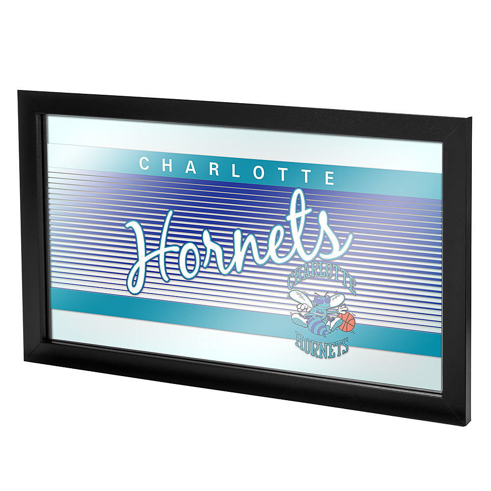 Charlotte Hornets NBA Hardwood Classics Framed Bar Mirror - Blue, Teal, White