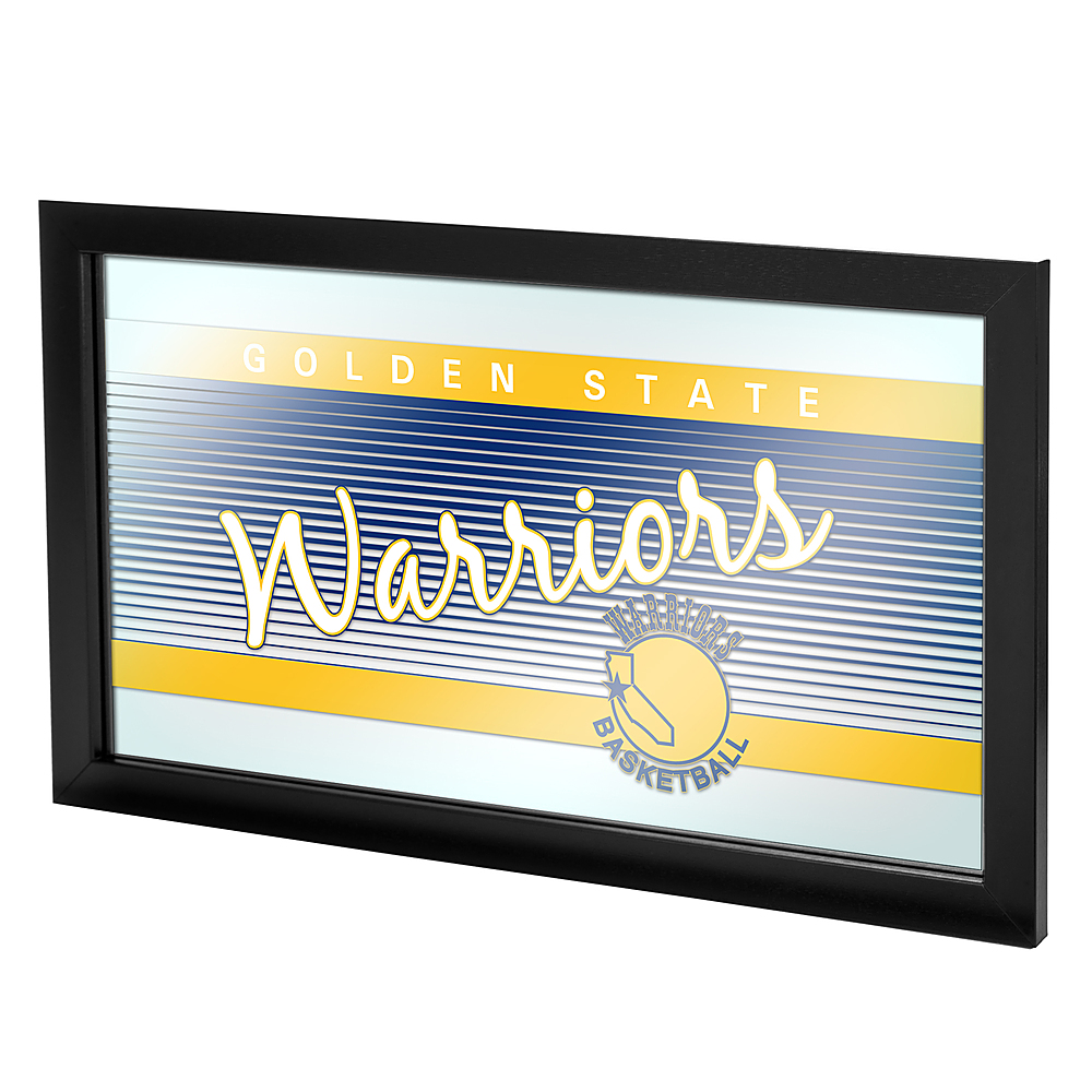 Golden State Warriors NBA Hardwood Classics Framed Bar Mirror - Royal Blue, Golden Yellow