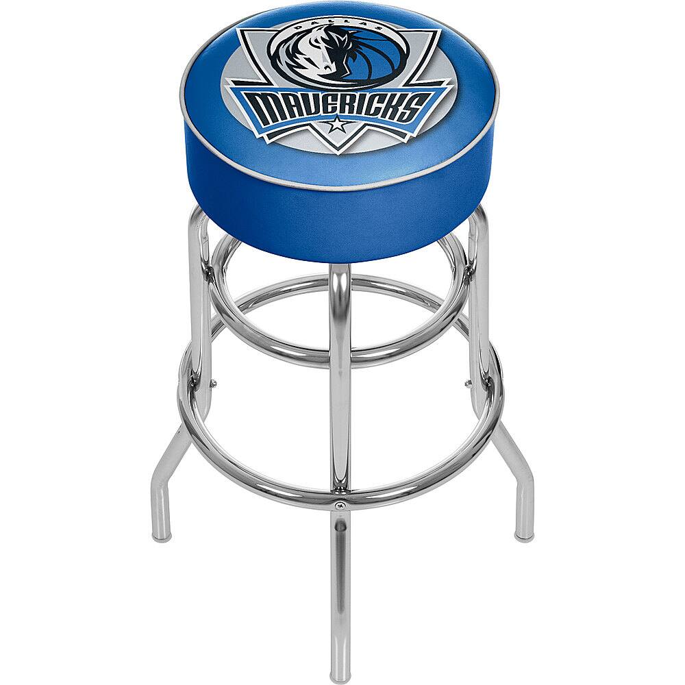 Dallas Mavericks NBA Padded Swivel Bar Stool - Royal Blue, Silver