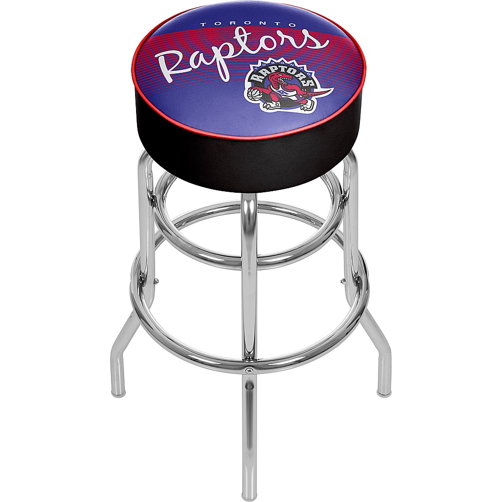 Toronto Raptors NBA Hardwood Classics Padded Swivel Bar Stool - Purple, Red, White