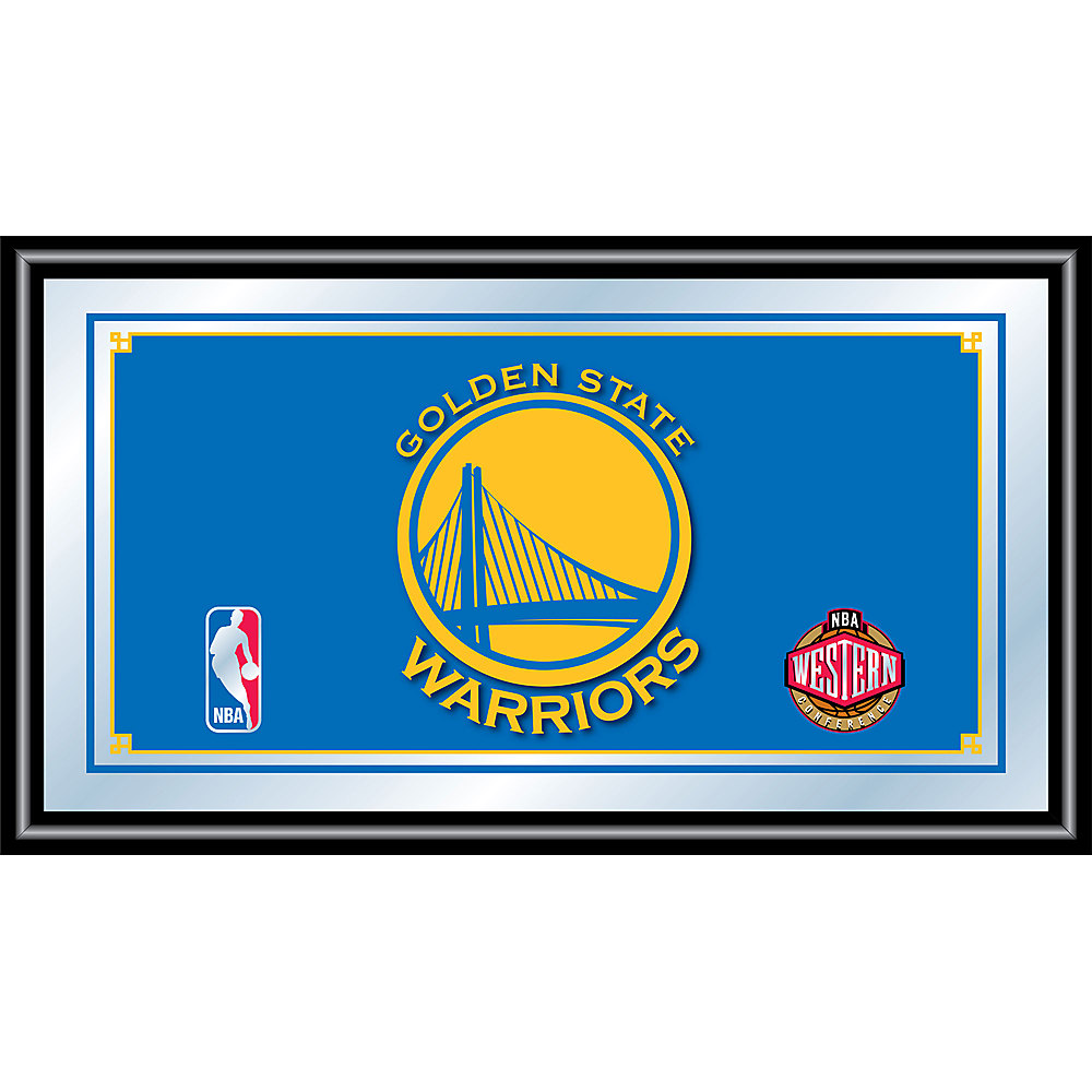 Golden State Warriors NBA Framed Bar Mirror - Royal Blue, Golden Yellow