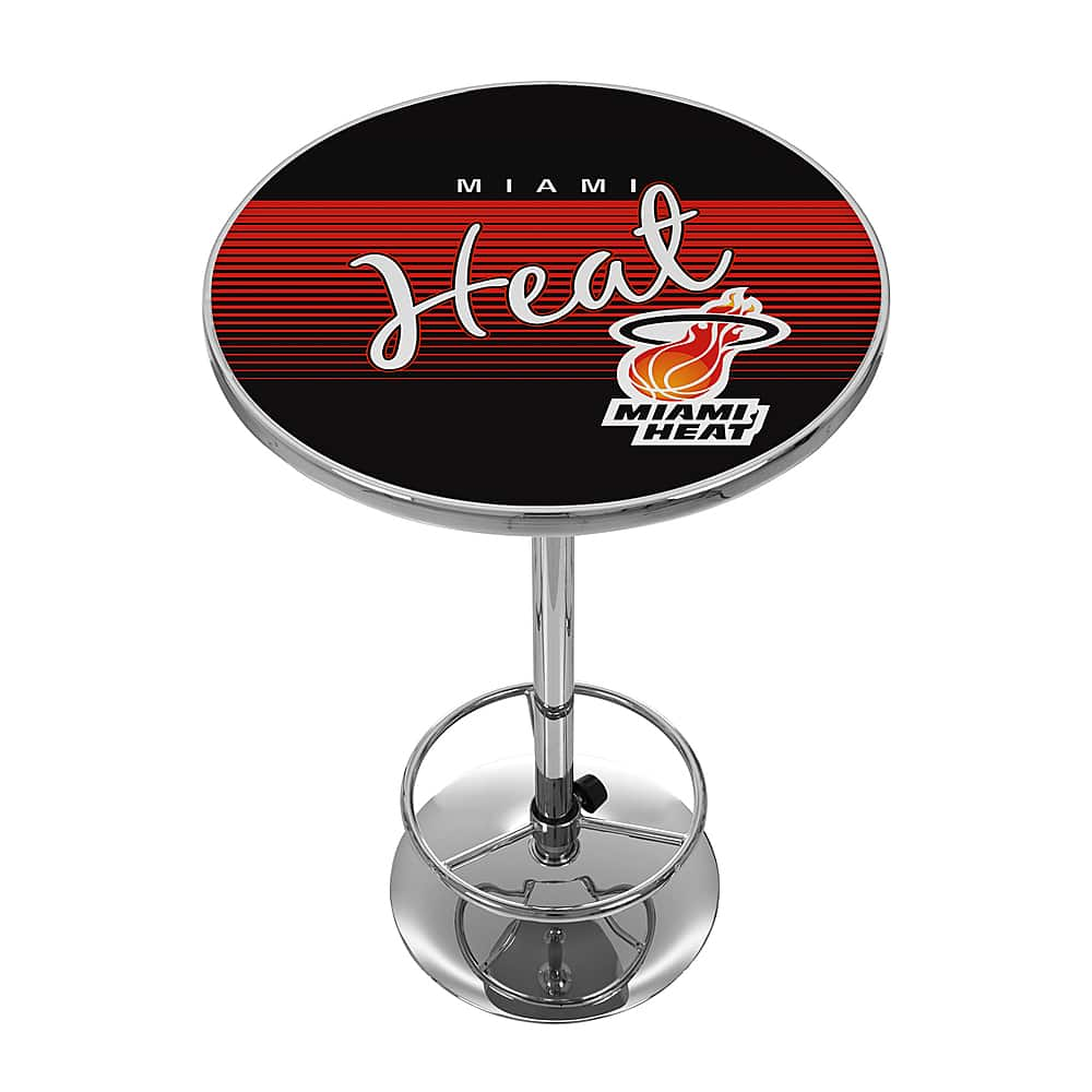 Miami Heat NBA Hardwood Classics Chrome Pub Table - Red, Yellow, Black