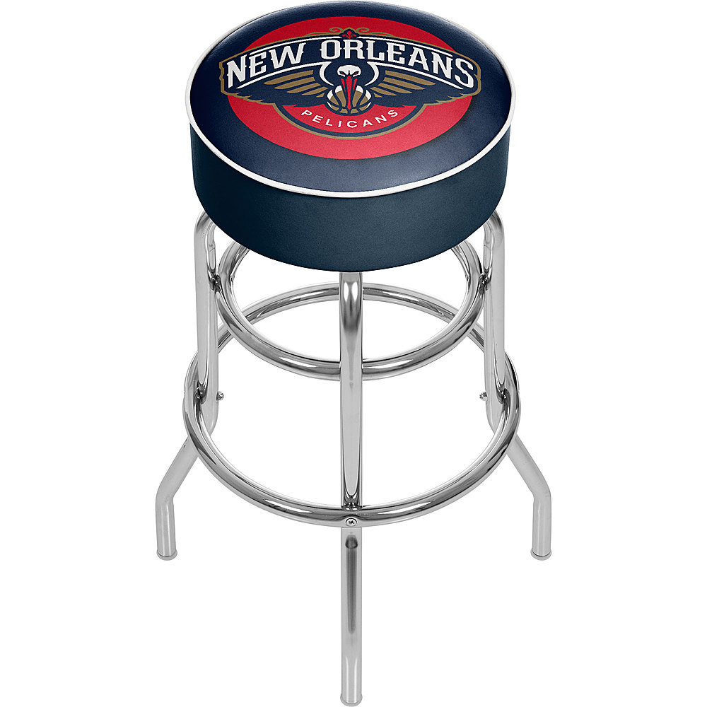 New Orleans Pelicans NBA Padded Swivel Bar Stool - Navy, Gold, Red