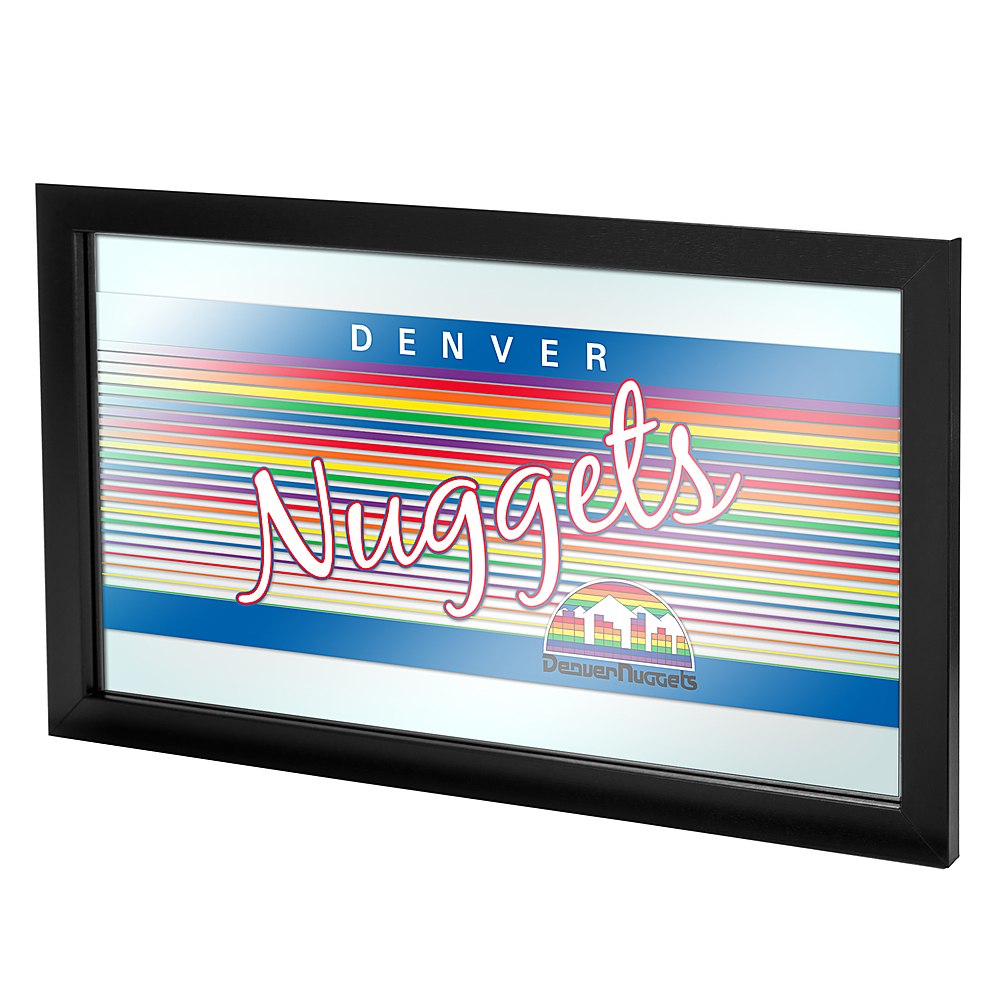Denver Nuggets NBA Hardwood Classics Framed Bar Mirror - Blue, Red, Yellow, White