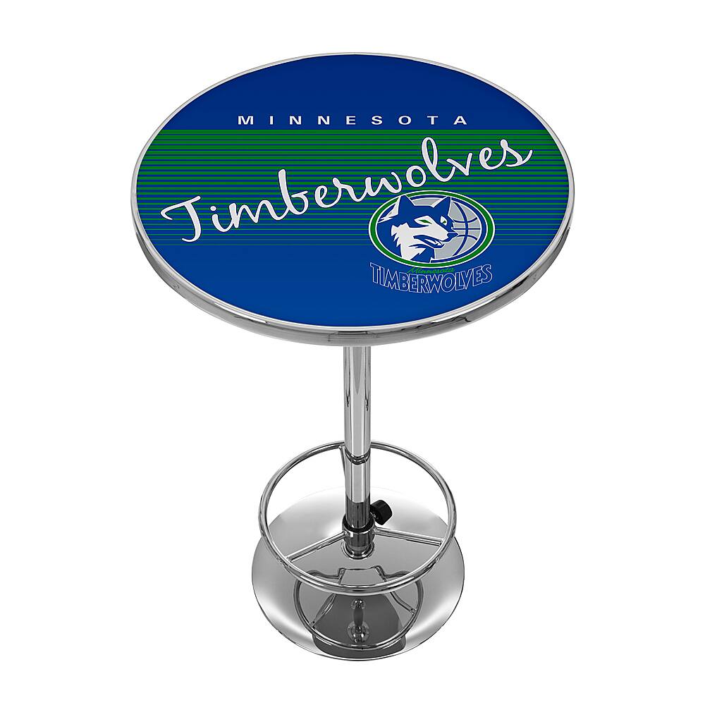 Minnesota Timberwolves NBA Hardwood Classics Chrome Pub Table - Dark Blue, Blue, Silver, Aurora Green