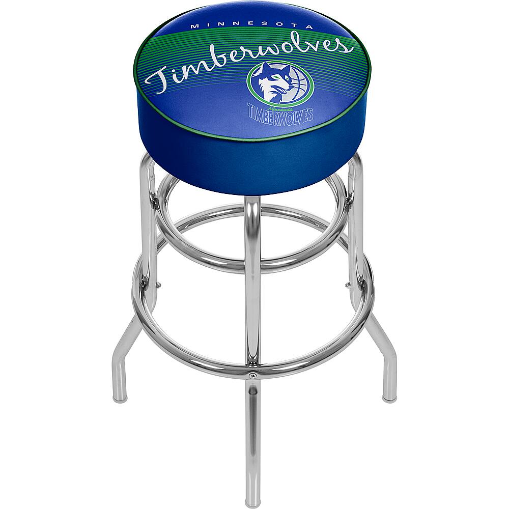 Minnesota Timberwolves NBA Hardwood Classics Padded Swivel Bar Stool - Dark Blue, Blue, Silver, Aurora Green