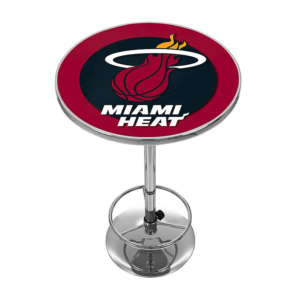 Miami Heat NBA Chrome Pub Table - Red, Yellow, Black