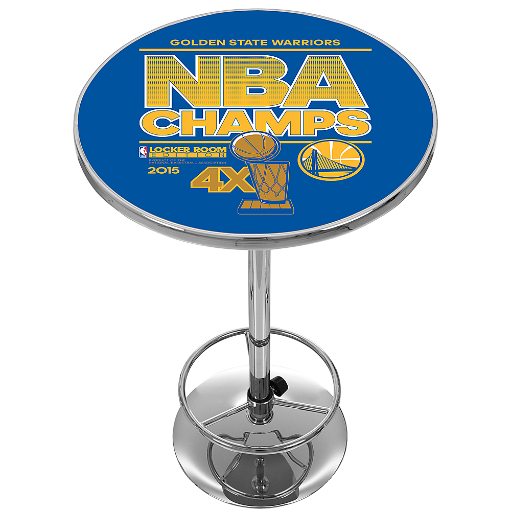 Golden State Warriors 2015 NBA Champs Chrome Pub Table - Gold, Blue