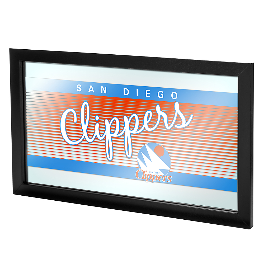 San Diego Clippers NBA Hardwood Classics Framed Bar Mirror - Blue, Orange