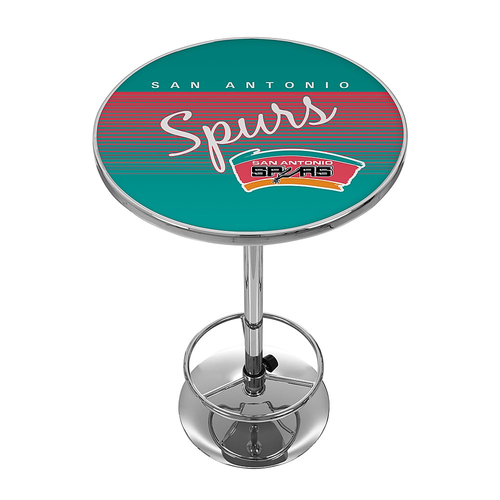 San Antonio Spurs NBA Hardwood Classics Chrome Pub Table - Teal, Pink, White, Silver