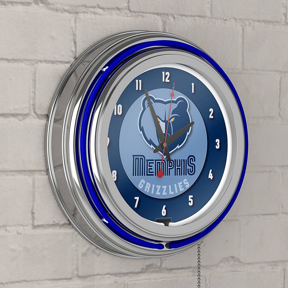 Best Buy Memphis Grizzlies Nba Chrome Double Ring Neon Clock Midnight Blue Smoke Nba1400 Mg