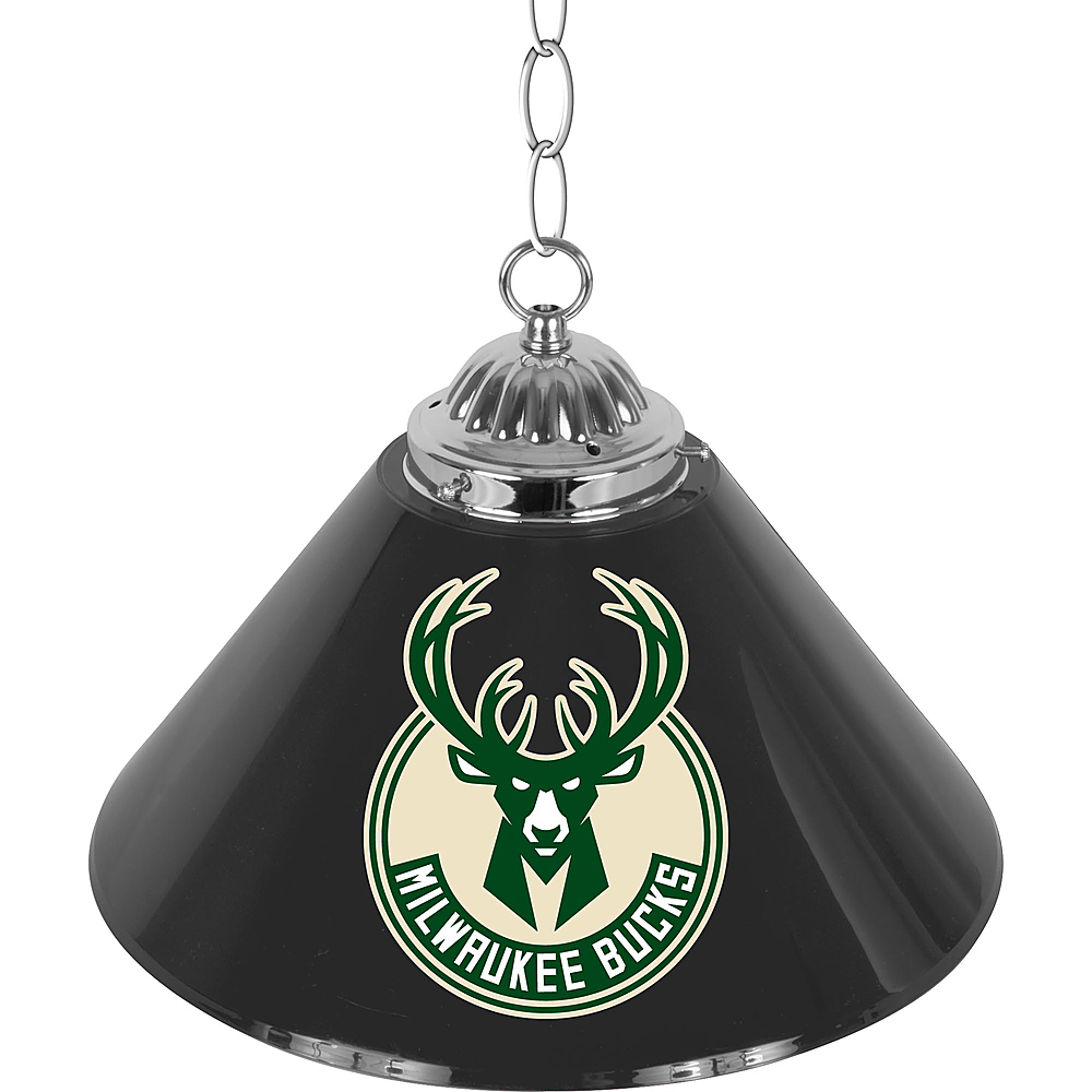 Milwaukee Bucks NBA Single Shade Bar Lamp - Good Land Green, Cream City Cream