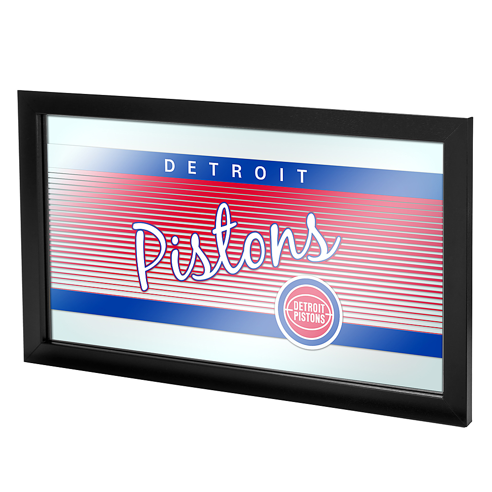 Detroit Pistons NBA Hardwood Classics Framed Bar Mirror - Blue, Red, White
