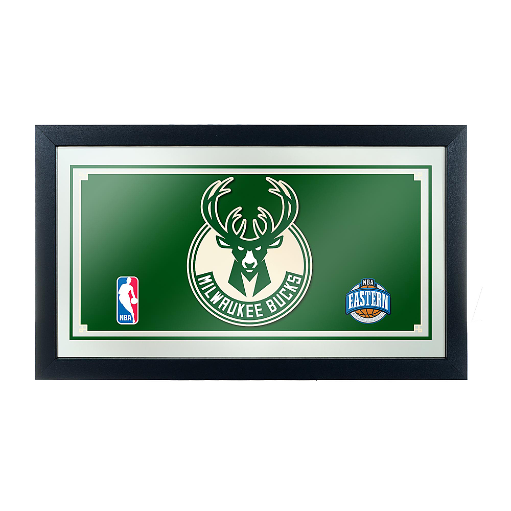 Milwaukee Bucks NBA Framed Bar Mirror - Good Land Green, Cream City Cream