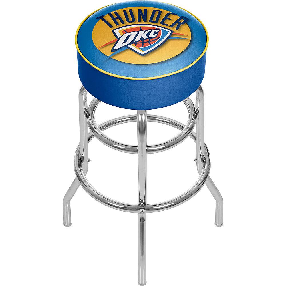 Oklahoma City Thunder NBA Padded Swivel Bar Stool - Blue, Yellow, White