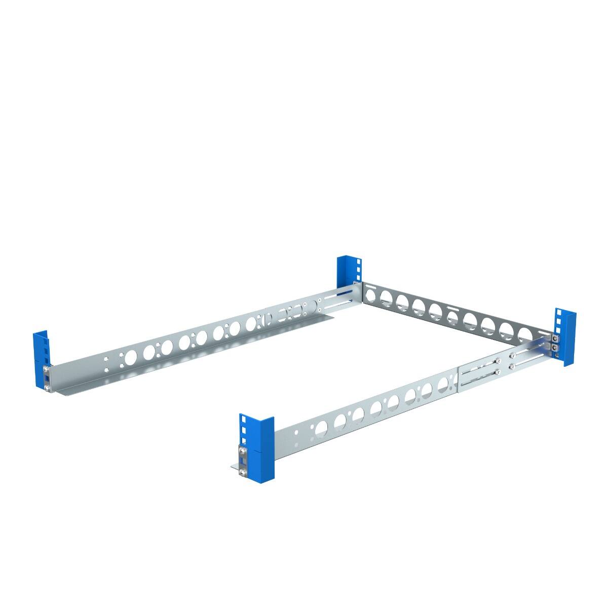 Front. RackSolutions - RackSolutions 1U Universal Rail with 24" Depth and Wirebar - Adjustable Mounting Depth (10" - 31.5") - Metallic.