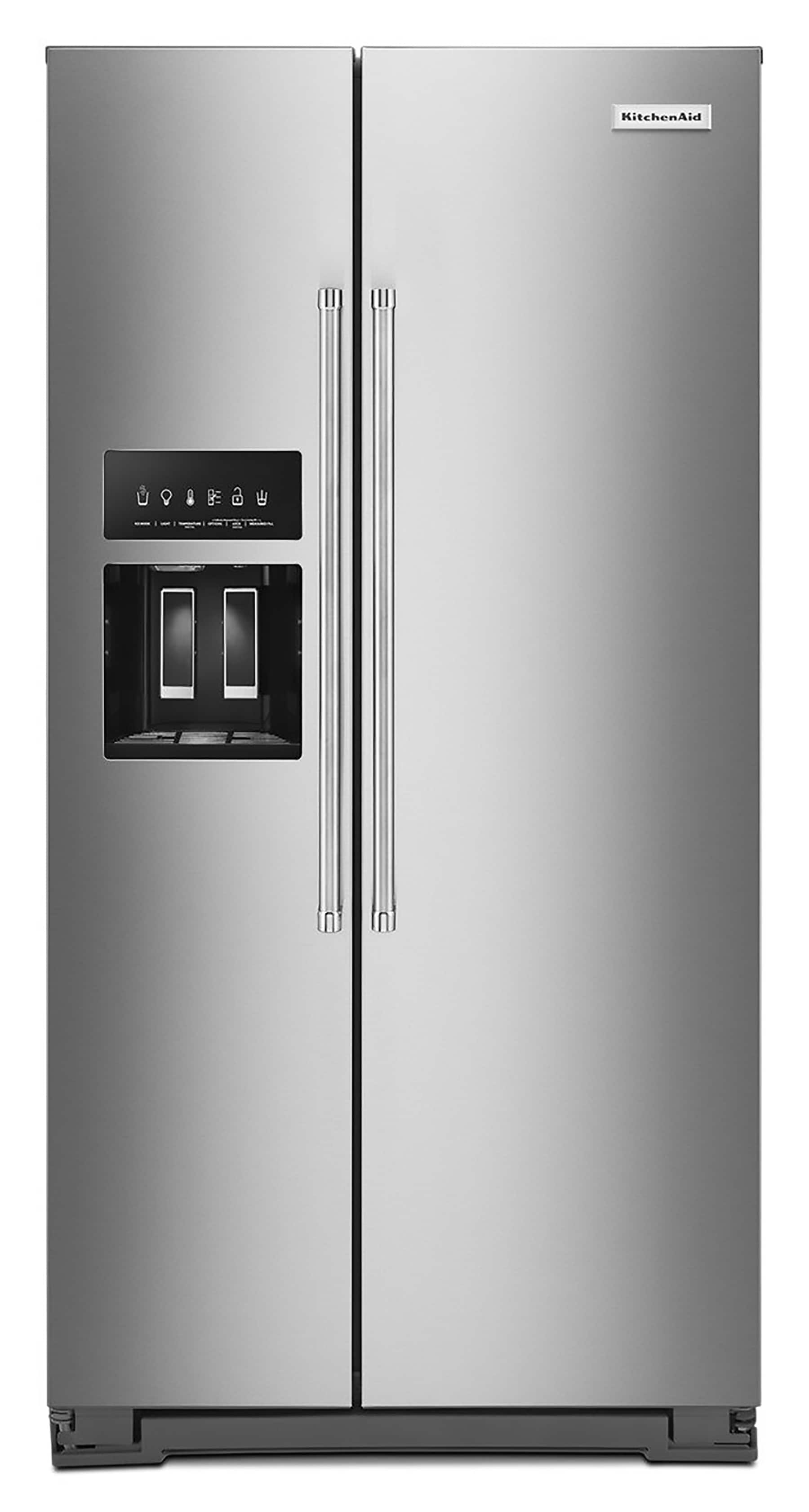 KitchenAid - 22.6 Cu. Ft. Side-by-Side Counter-Depth Refrigerator - Stainless Steel - Front_Zoom