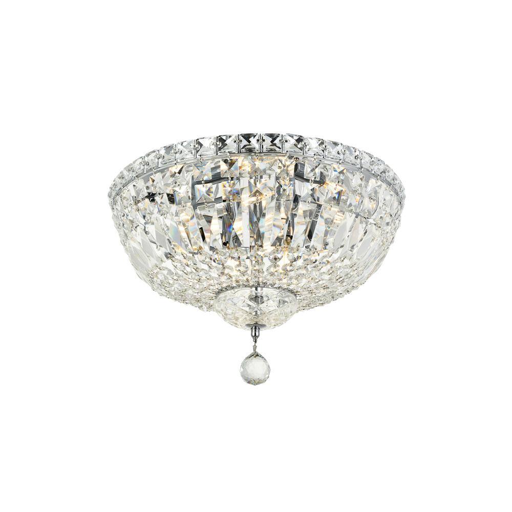 Alt View 2. Elegant Lighting - Tranquil 6 light Chrome Flush Mount Clear Royal Cut Crystal - Chrome.