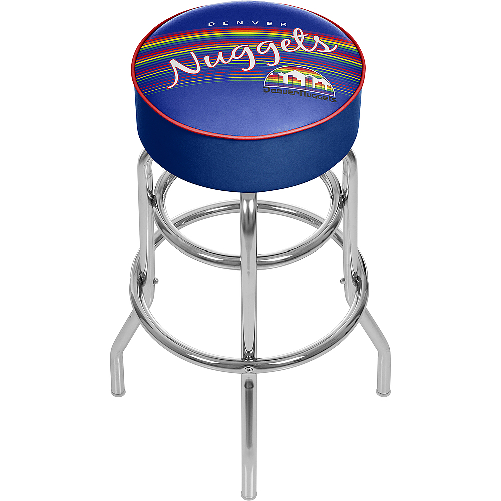 Denver Nuggets NBA Hardwood Classics Padded Swivel Bar Stool - Blue, Red, Yellow, White