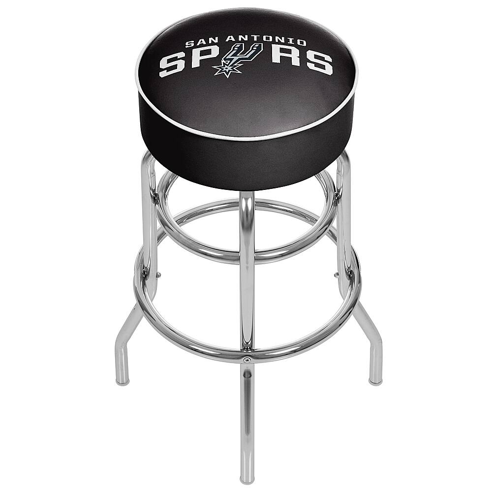 San Antonio Spurs NBA Padded Swivel Bar Stool - Silver, Black, White