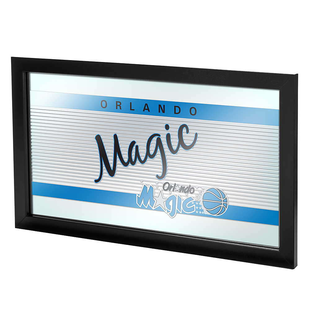 Orlando Magic NBA Hardwood Classics Framed Bar Mirror - Blue, Silver