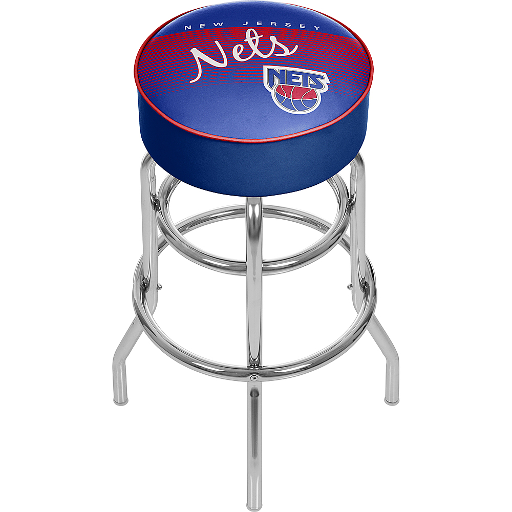 New Jersey Nets NBA Hardwood Classics Padded Swivel Bar Stool - Royal Blue, Red, White