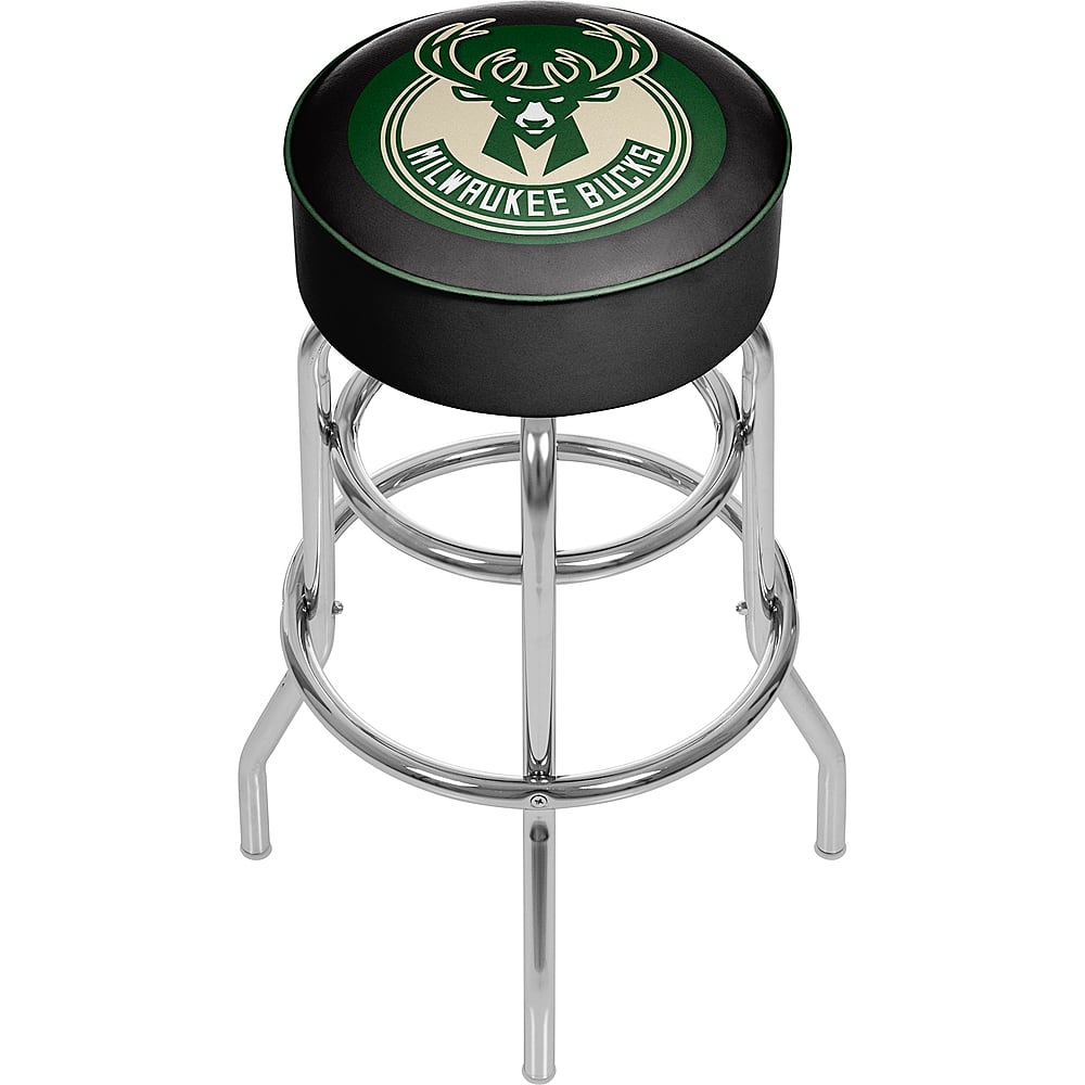 Milwaukee Bucks NBA Padded Swivel Bar Stool - Good Land Green, Cream City Cream