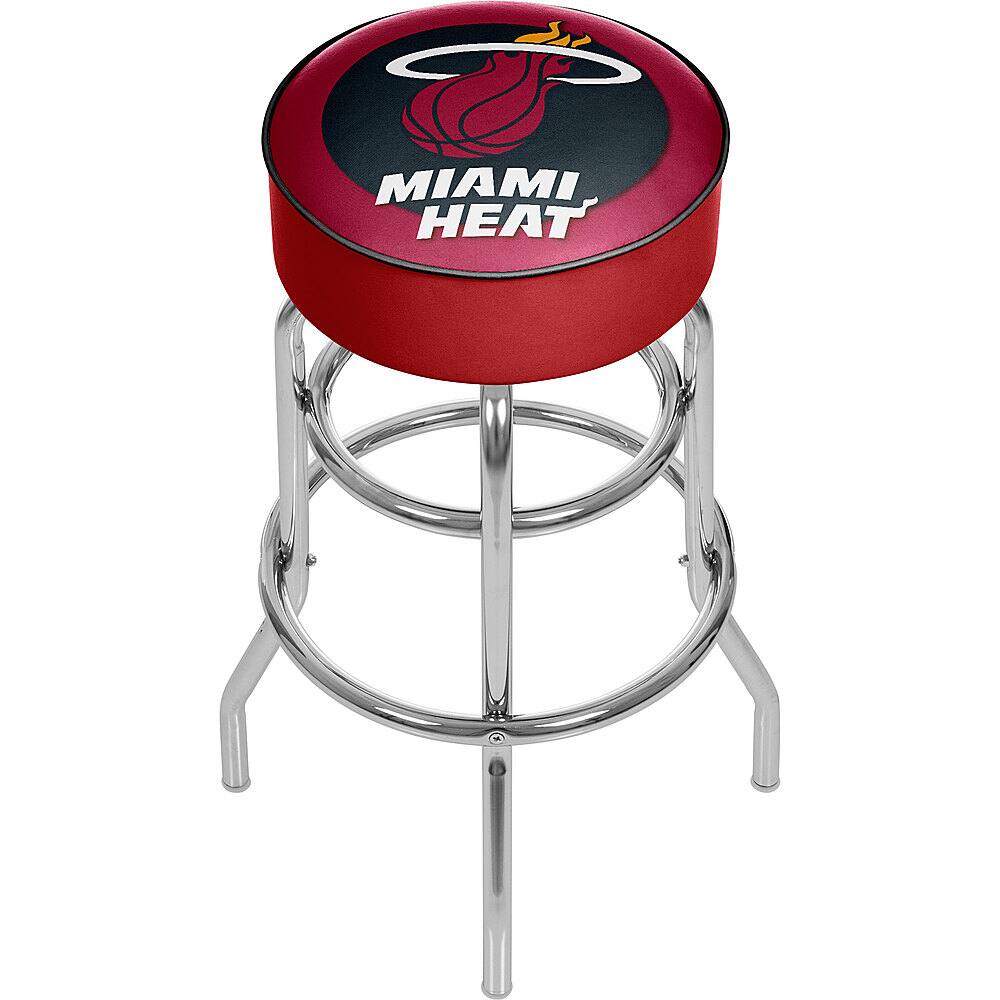 Miami Heat NBA Padded Swivel Bar Stool - Red, Yellow, Black