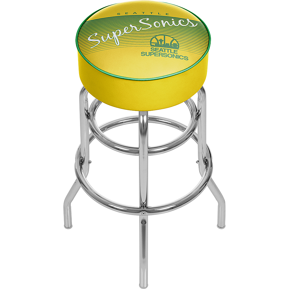 Seattle Super Sonics NBA Hardwood Classics Padded Swivel Bar Stool - Green, Yellow, White