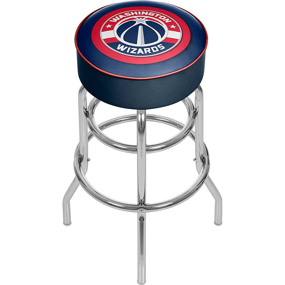 Washington Wizards NBA Padded Swivel Bar Stool - Red, Navy Blue, Silver, White