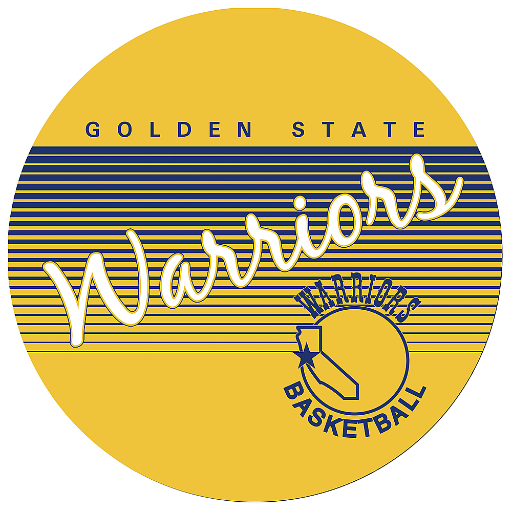 Golden State Warriors Logo 31 in. Yellow Backless Metal Bar Stool with Vinyl Seat