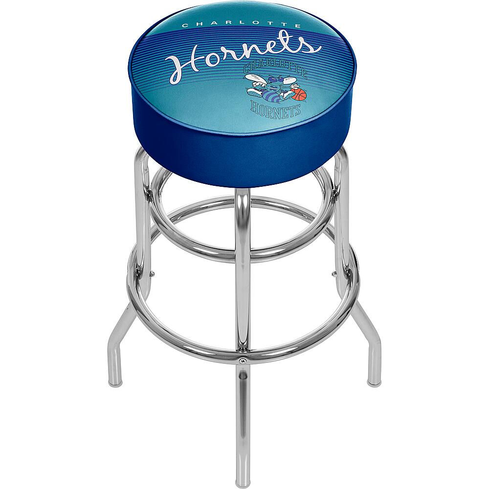 Charlotte Hornets NBA Hardwood Classics Padded Swivel Bar Stool - Blue, Teal, White