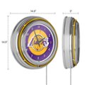 Alt View Zoom 13. L.A. Lakers NBA Chrome Double Ring Neon Clock - Purple, Gold.