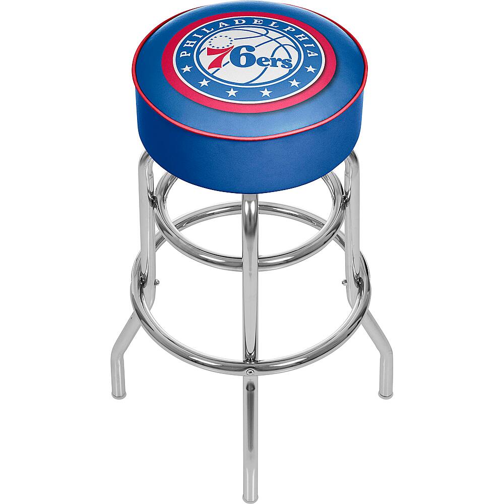 Philadelphia 76ers NBA Padded Swivel Bar Stool - Royal Blue, Red, White